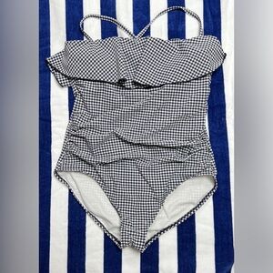 Kona Sol black & white check swimsuit